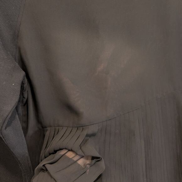 French Connection Sweater MixedMedia Sheer Pleats Classic Casual - Size XS - Picture 6 of 8